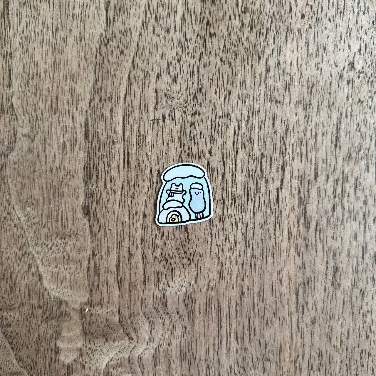 Wintery mountain tiny vinyl sticker