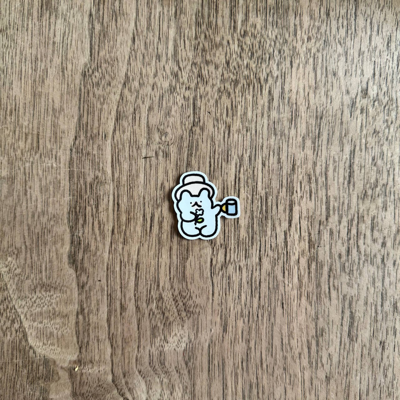 Bear coffee tiny vinyl sticker