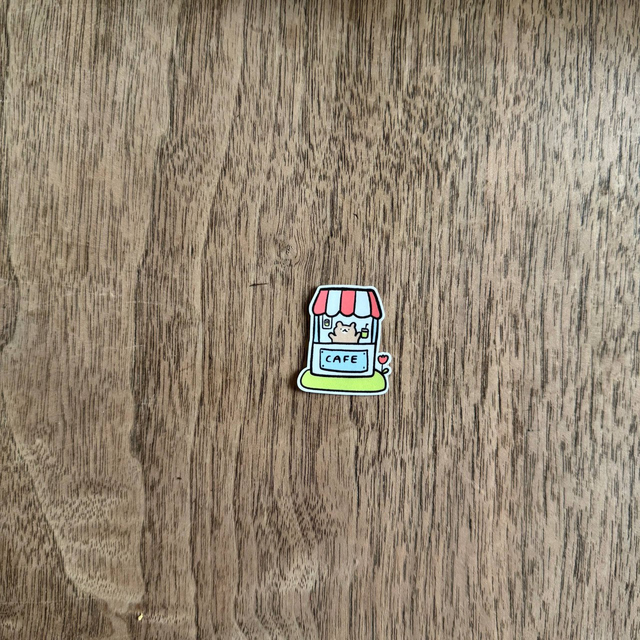 Cafe bear tiny vinyl sticker