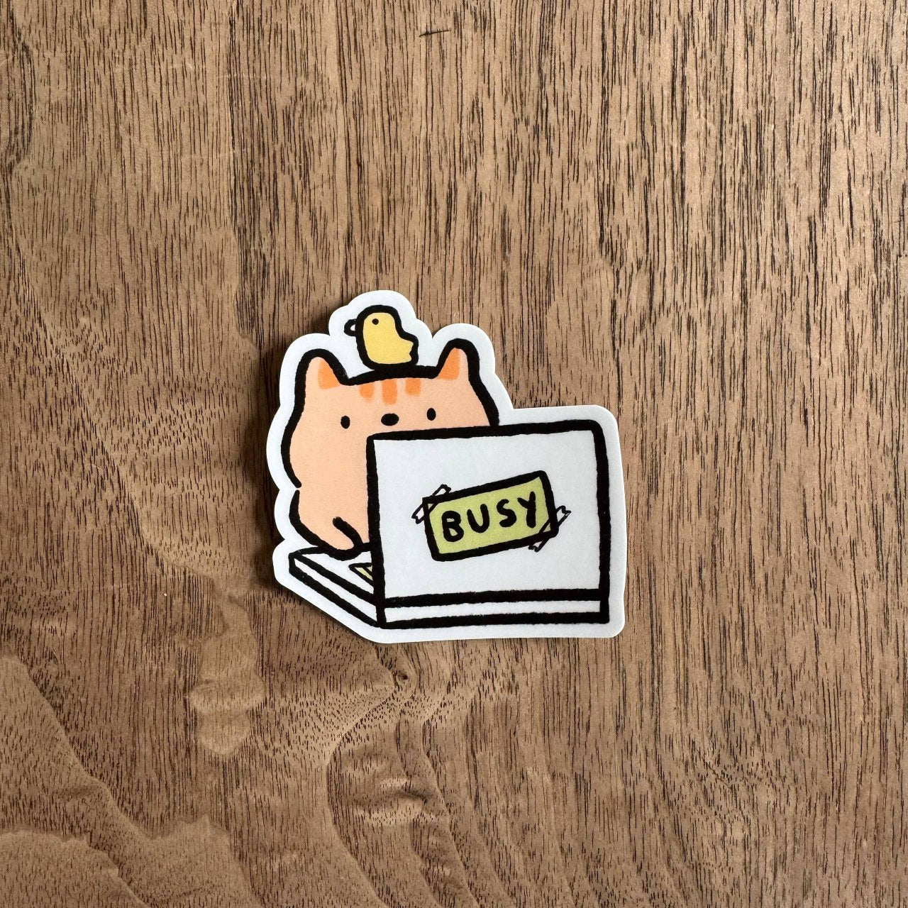 Busy cat vinyl sticker