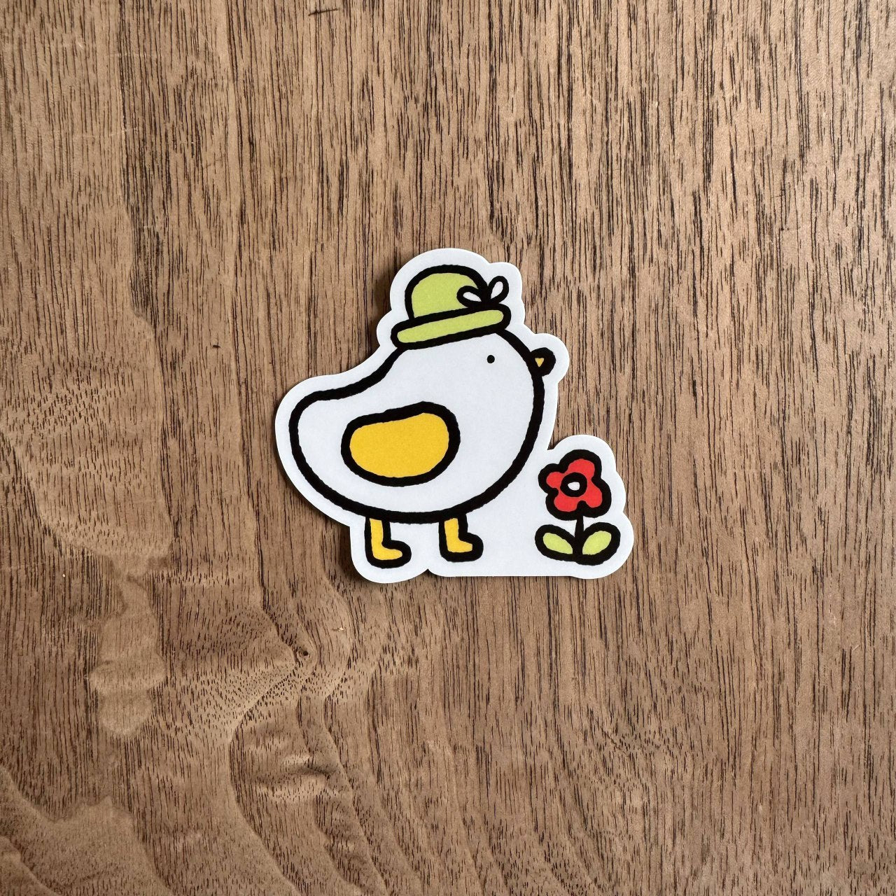 Duck and flower vinyl sticker