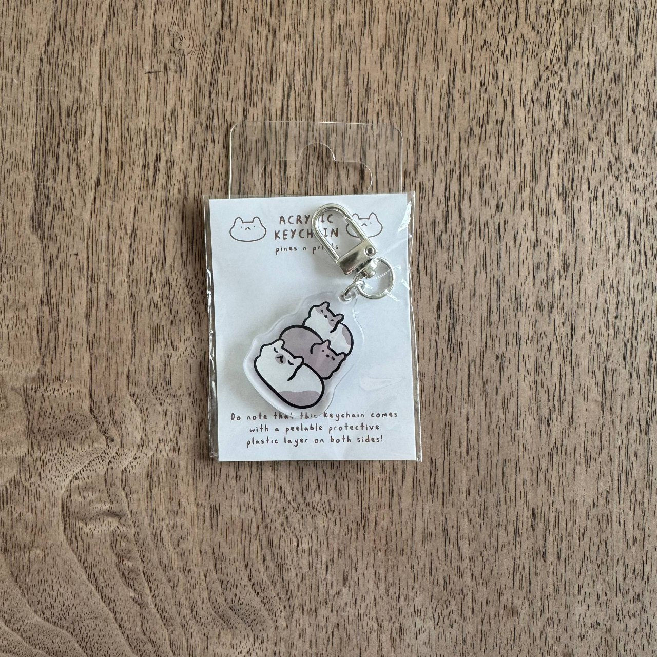 Cat loaf stack acrylic keychain