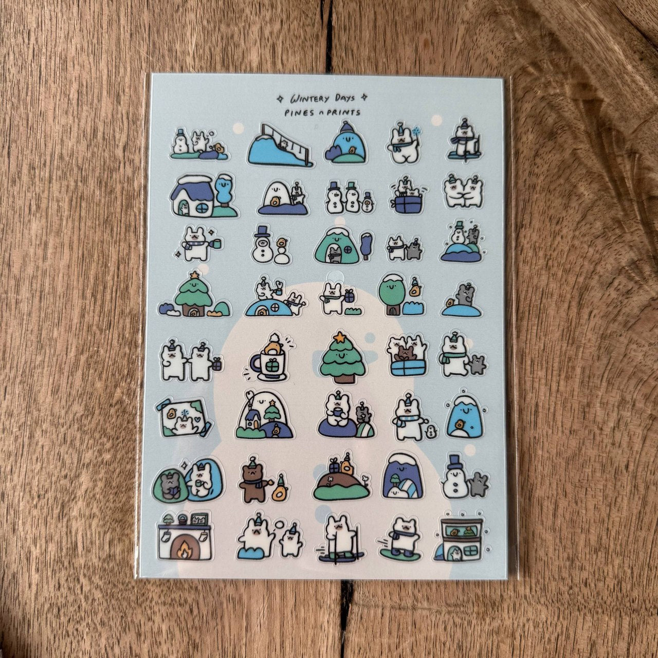 Wintery days transparent sticker sheet