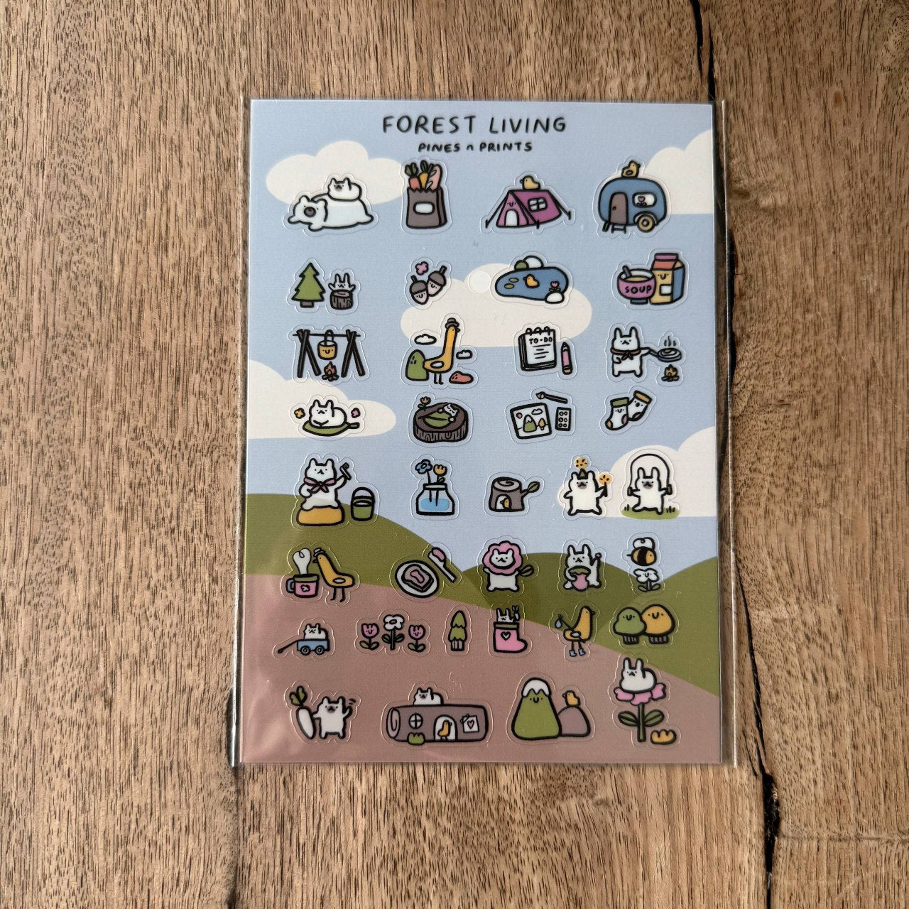 Forest living transparent sticker sheet