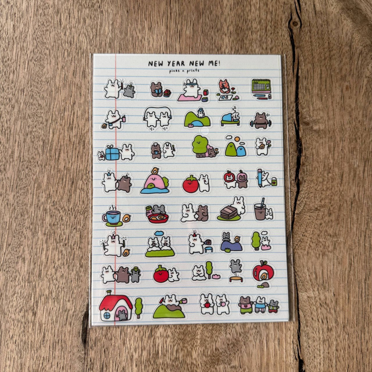 New year new me transparent sticker sheet