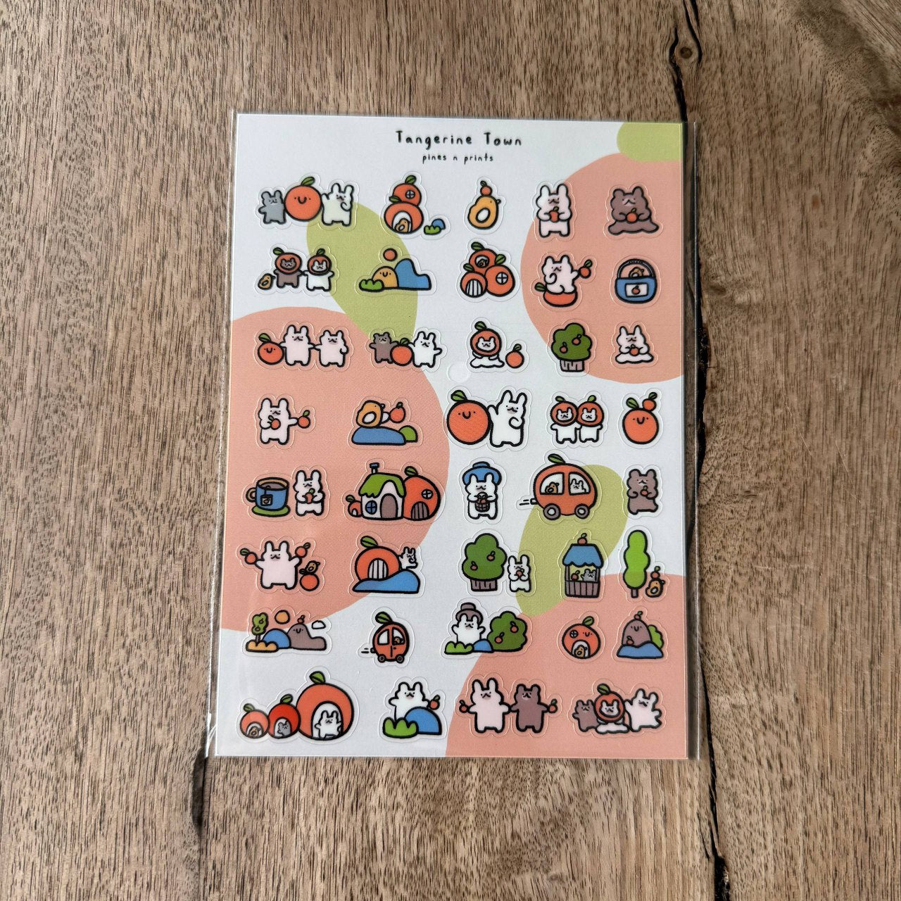 Tangerine town transparent sticker sheet