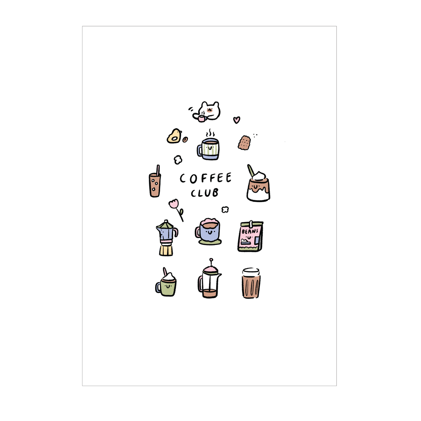 Coffee club A5 print