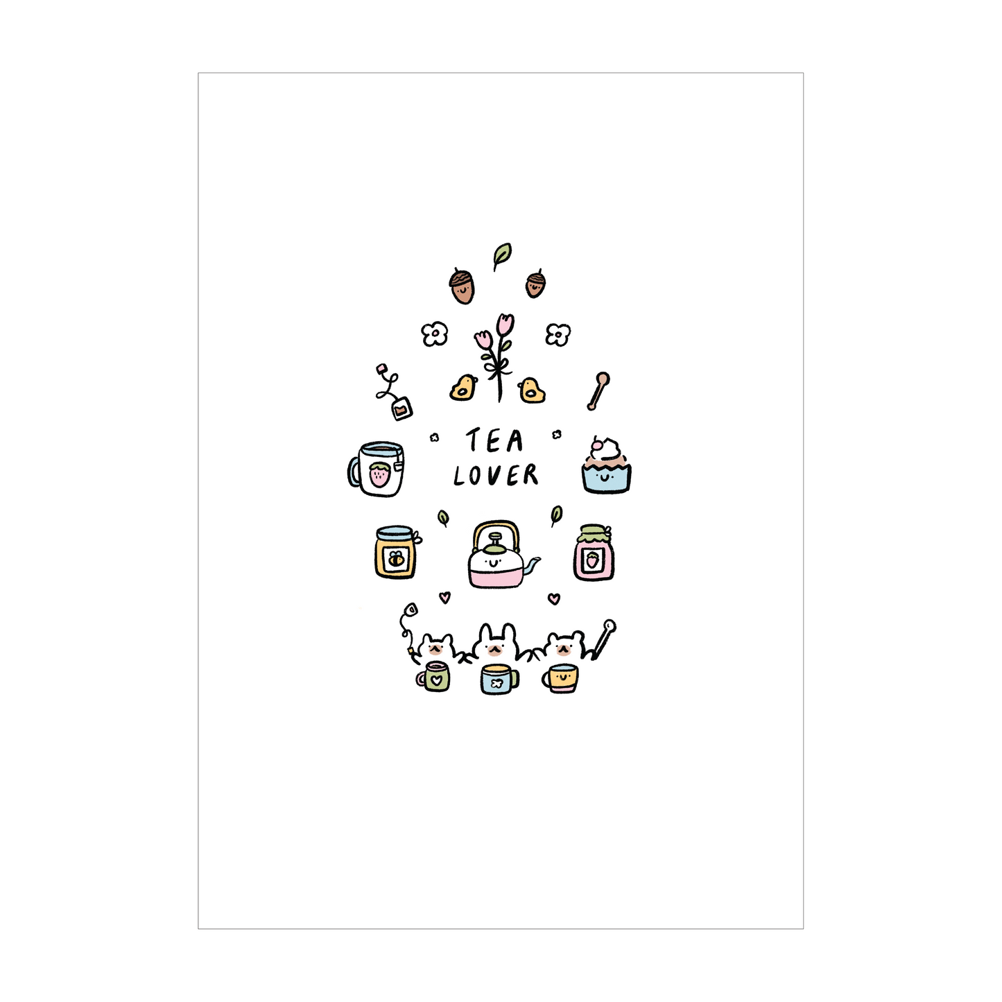 Tea lover A5 print