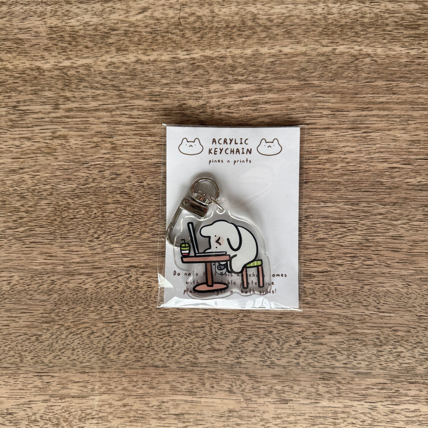 Matcha at work acrylic keychain