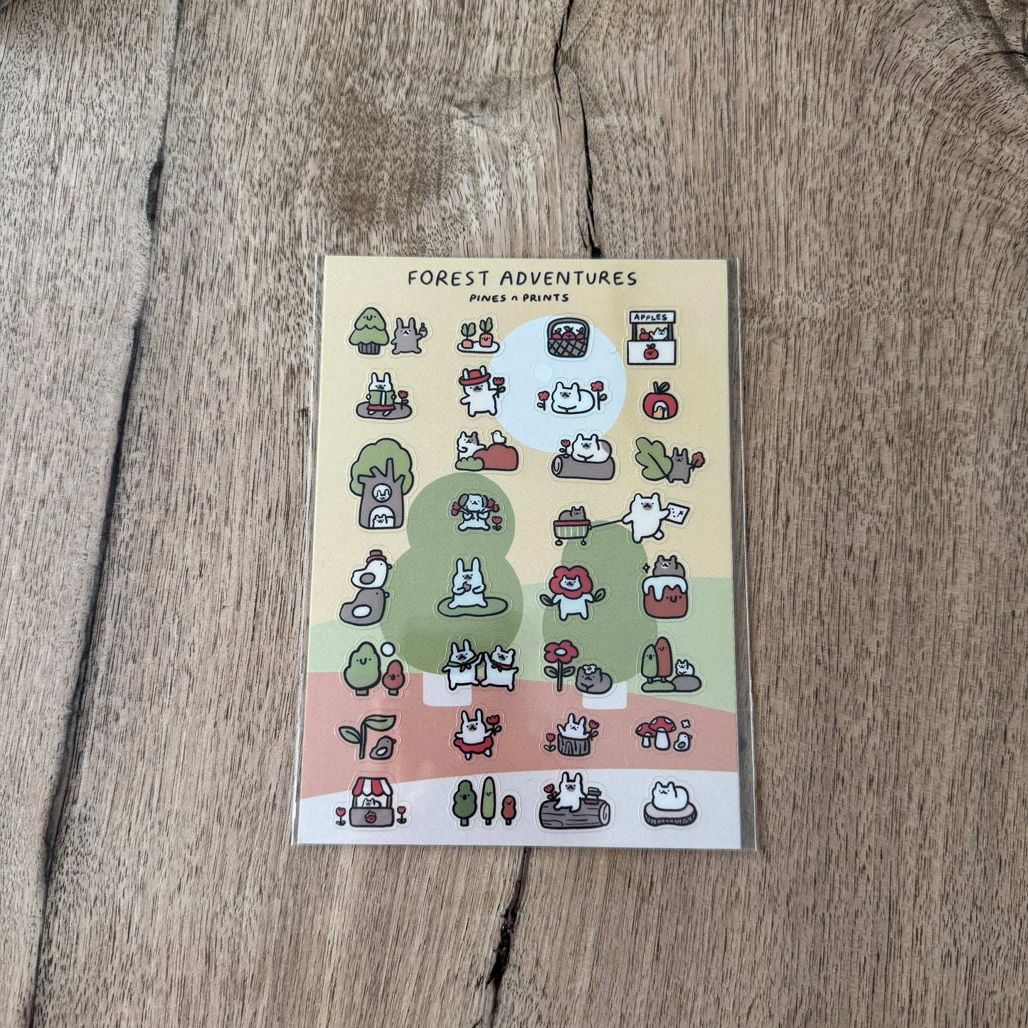 Forest adventures transparent sticker sheet