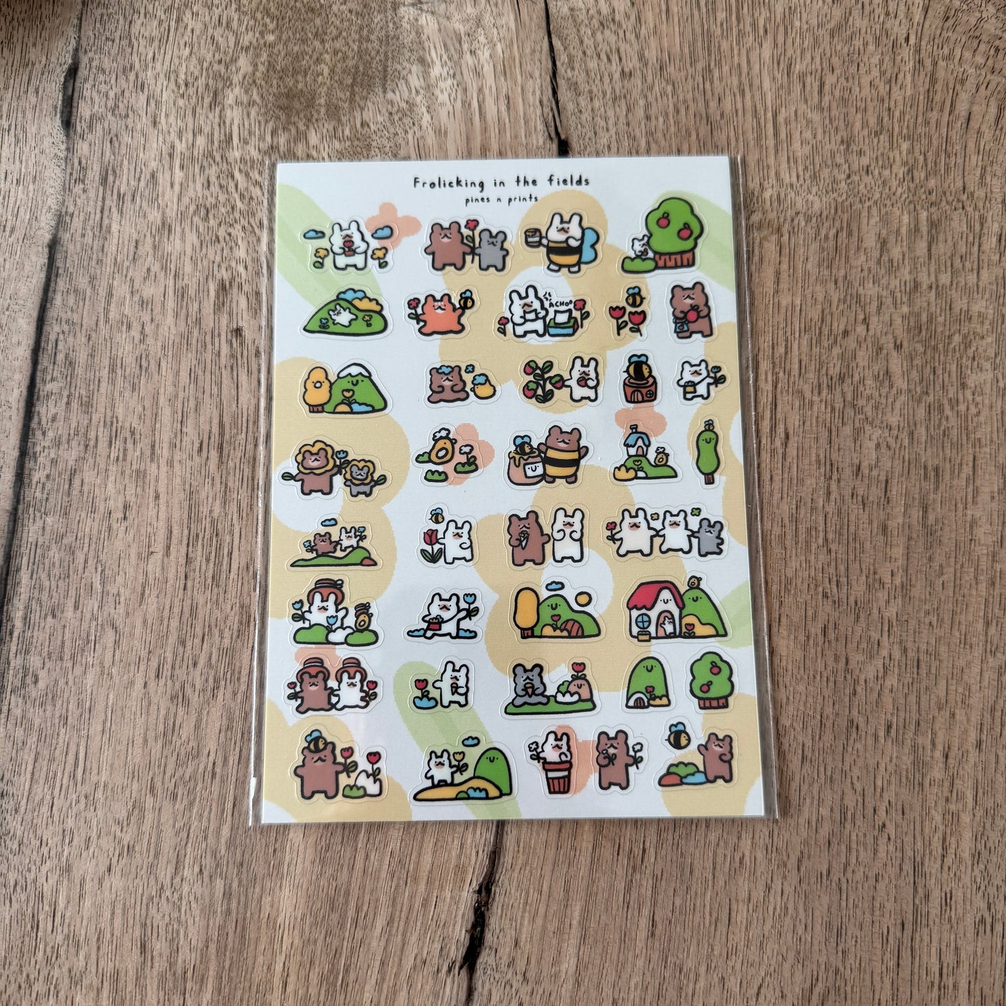 Frolicking in the fields transparent sticker sheet (NEW)