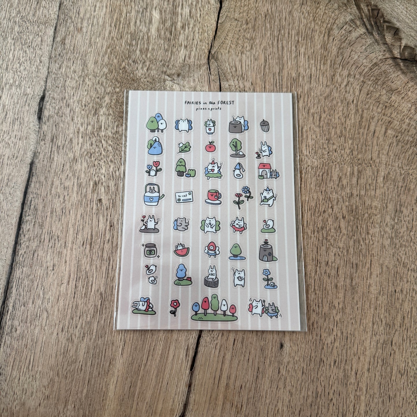 Fairies in the forest transparent sticker sheet