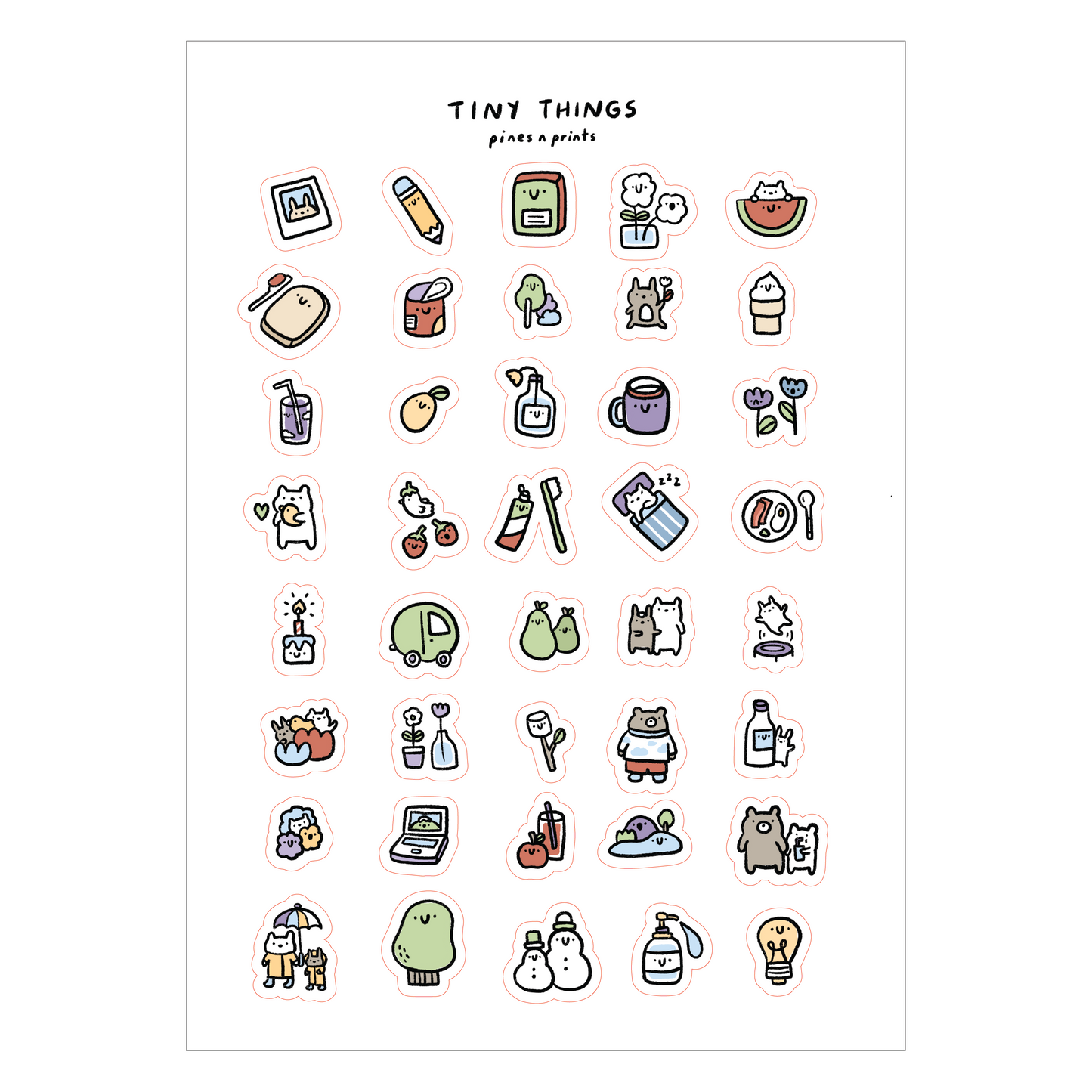 Tiny things transparent sticker sheet