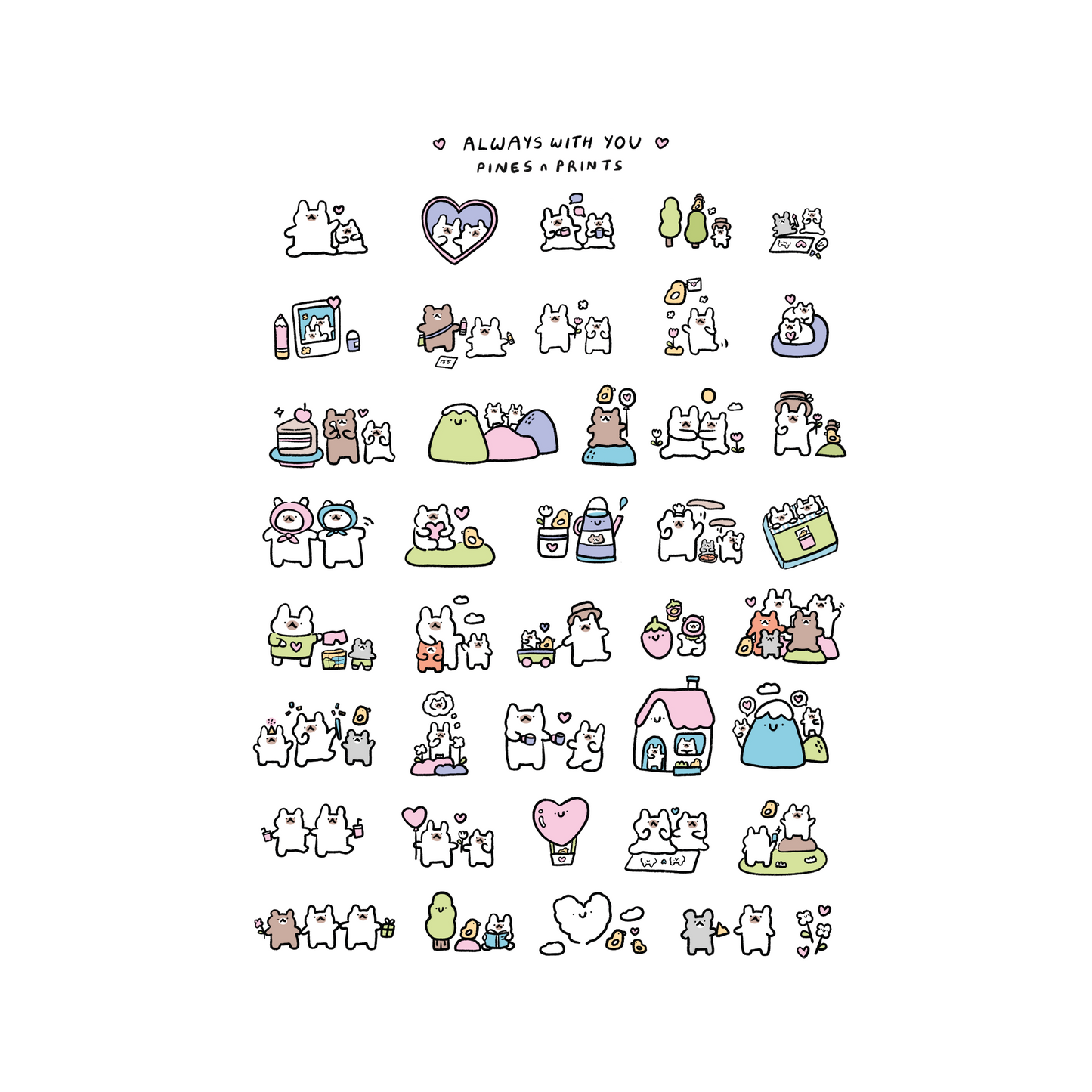 Always with you transparent sticker sheet