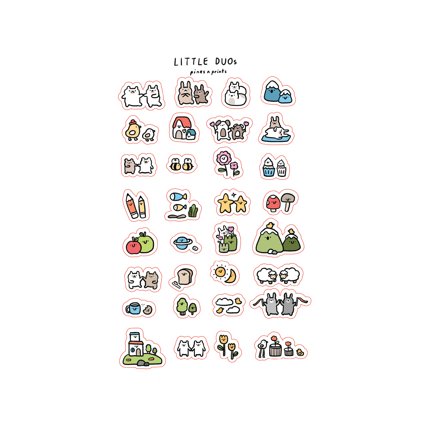 Little duos transparent sticker sheet