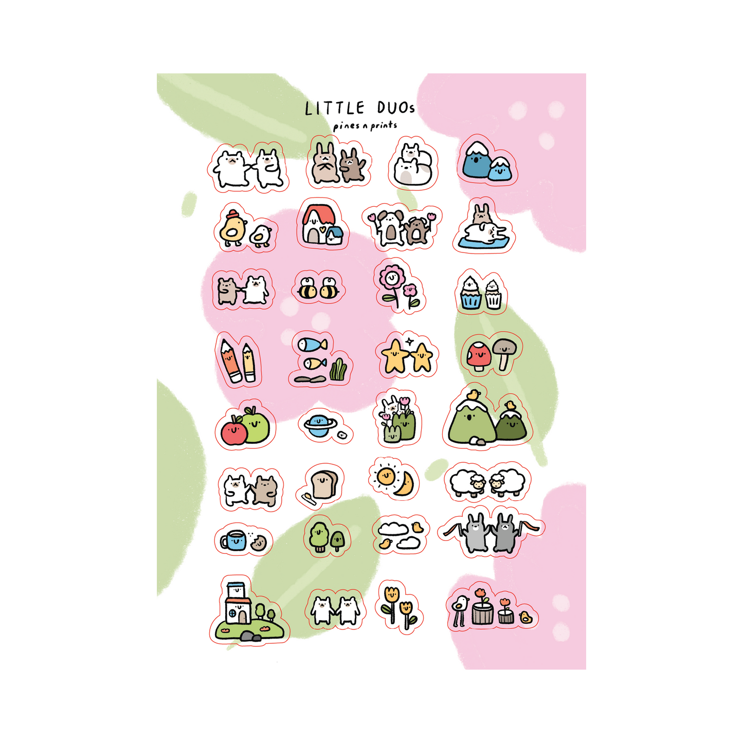 Little duos transparent sticker sheet