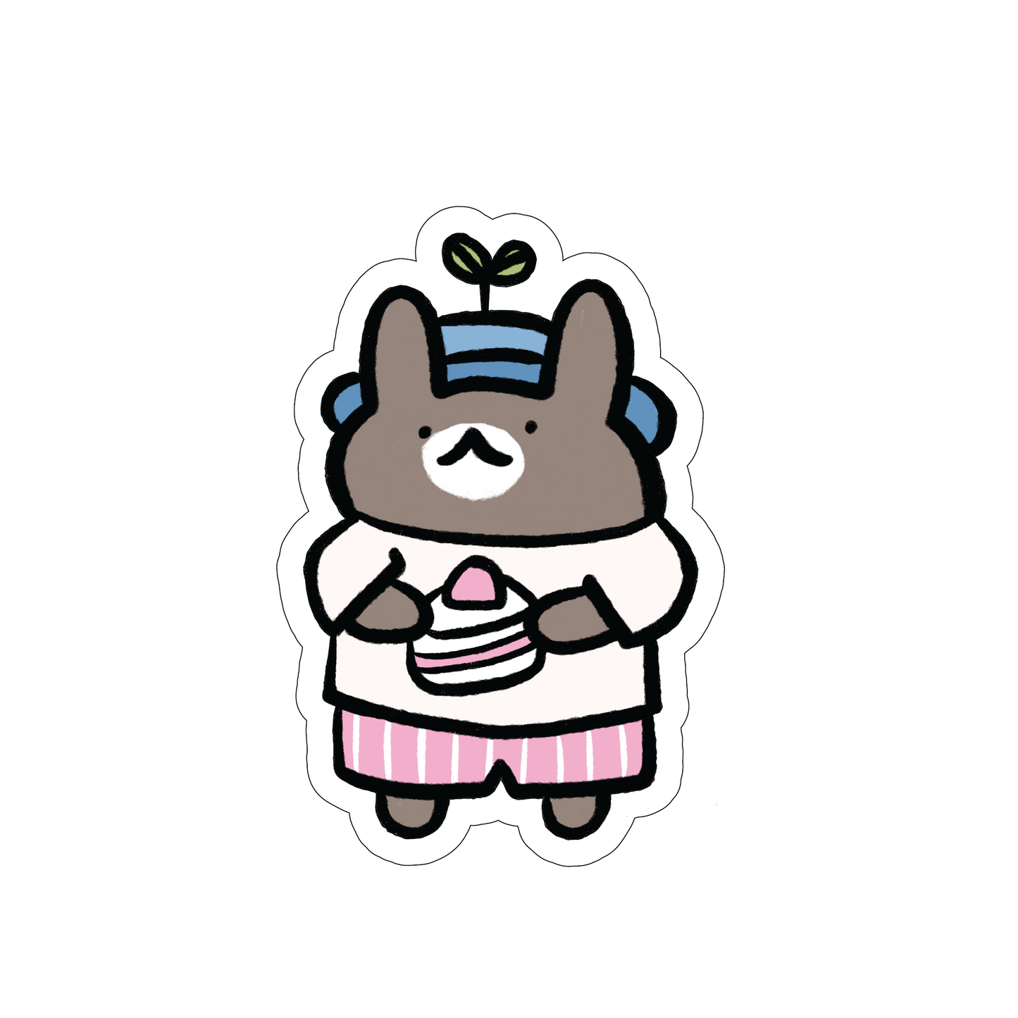 Bunny cake gift vinyl sticker