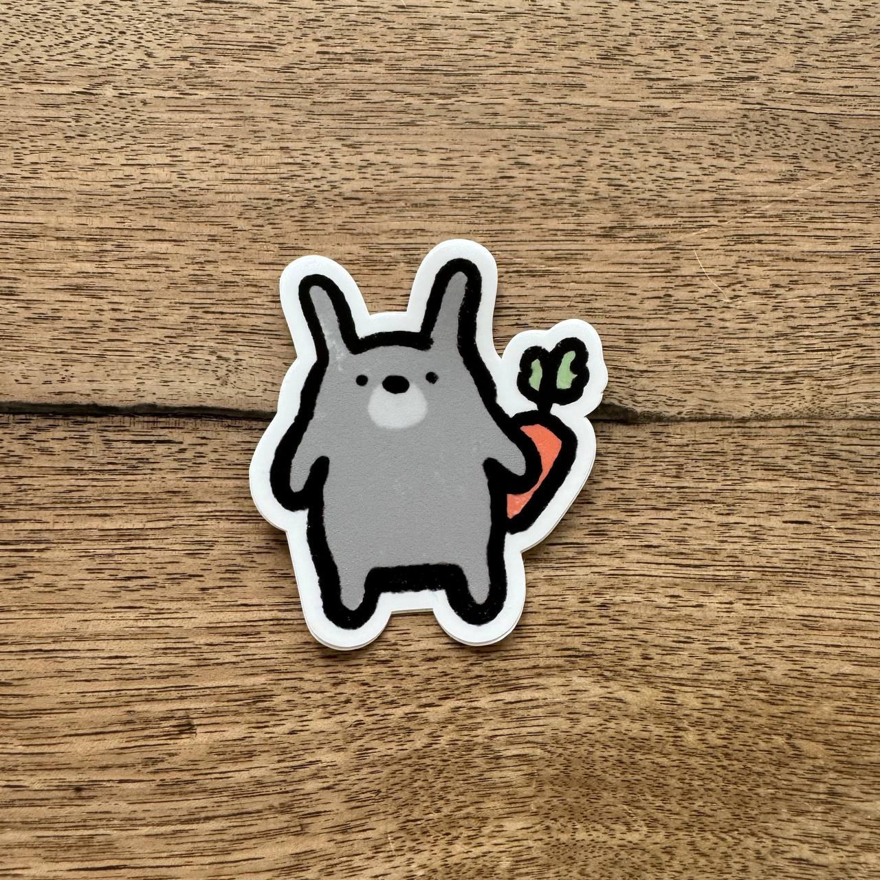 Bunny with carrot vinyl sticker