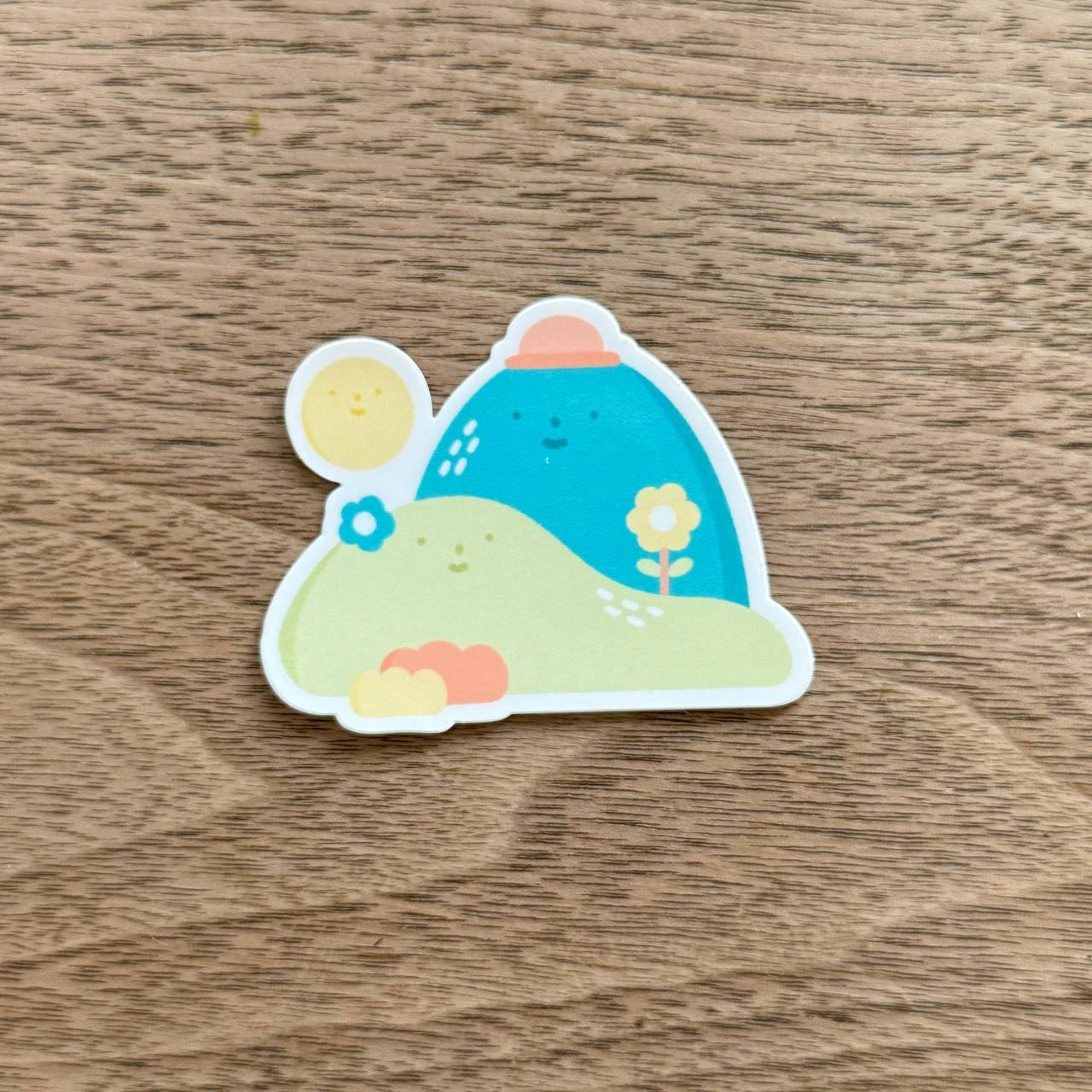 Mountain with hat vinyl sticker