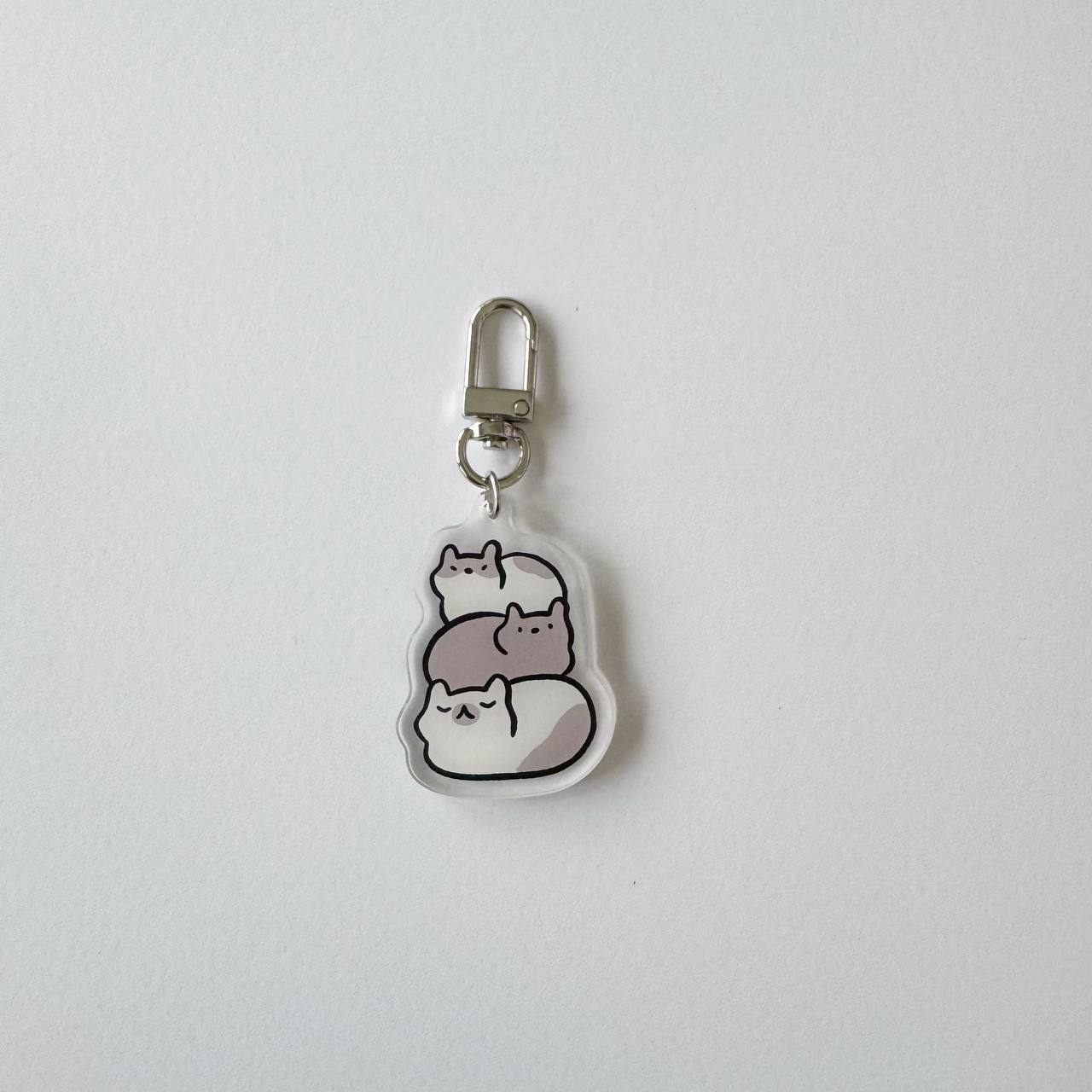 Cat loaf trio acrylic keychain