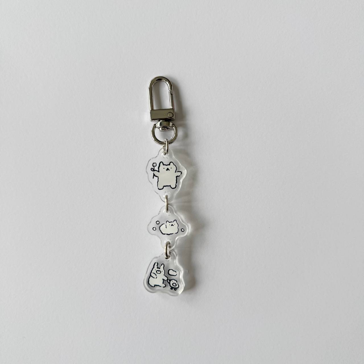 Cat cloud acrylic keychain