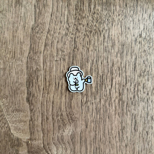 Bear coffee tiny vinyl sticker