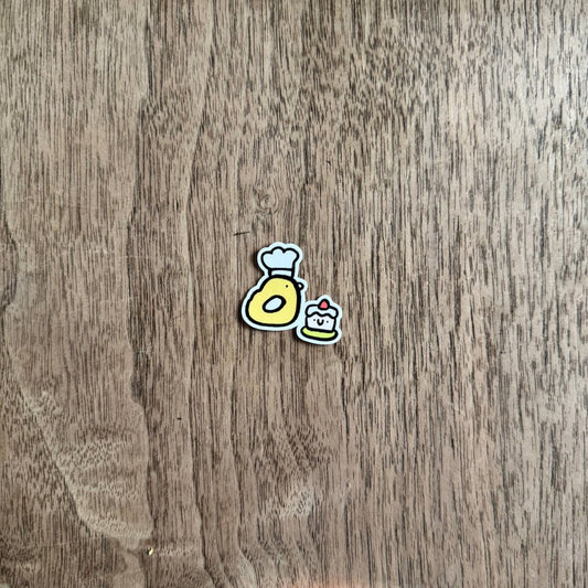 Baker bird tiny vinyl sticker
