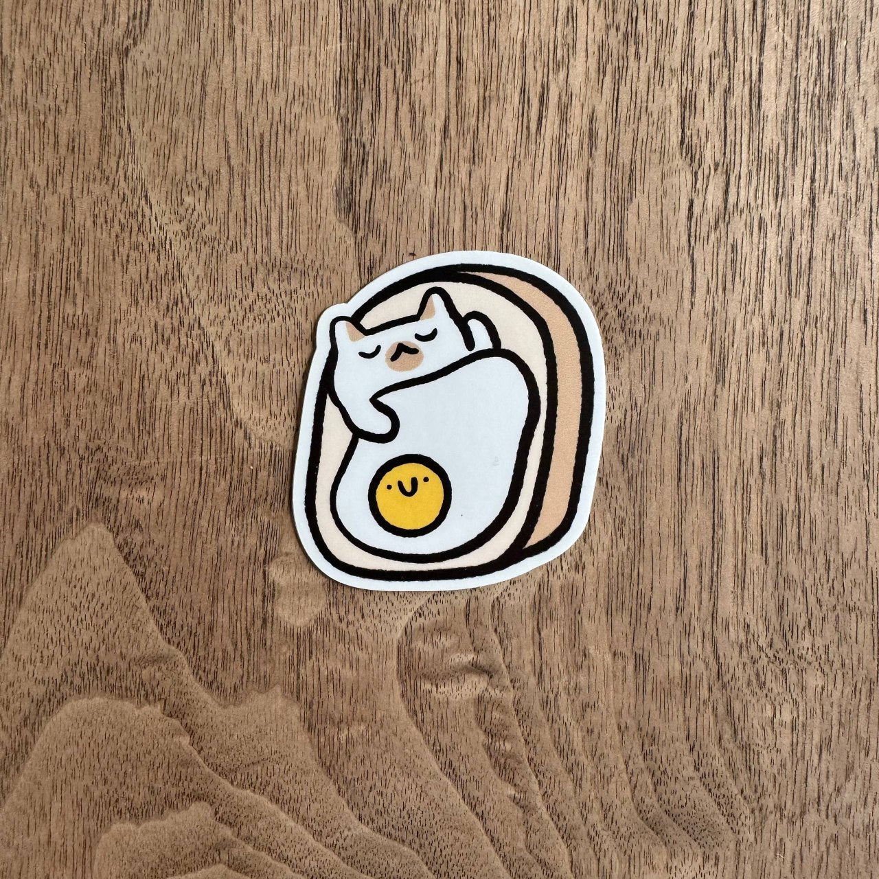 Cat egg bread vinyl sticker