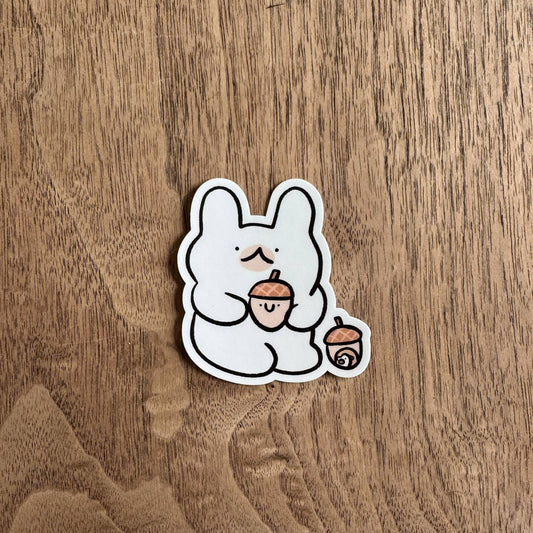 Wimble bunny and acorn vinyl sticker