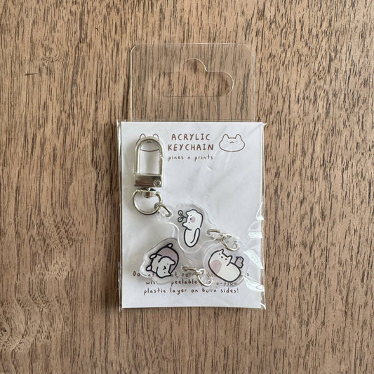 Cat loaves acrylic keychain