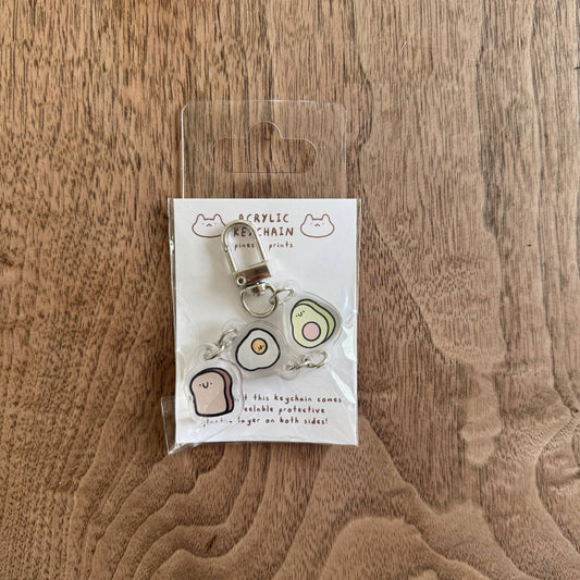 Avo egg toast acrylic keychain