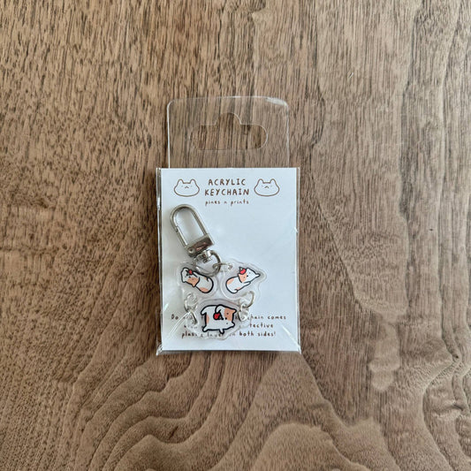 Tomato cat acrylic keychain