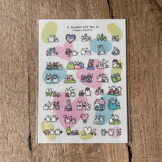 Always with you transparent sticker sheet