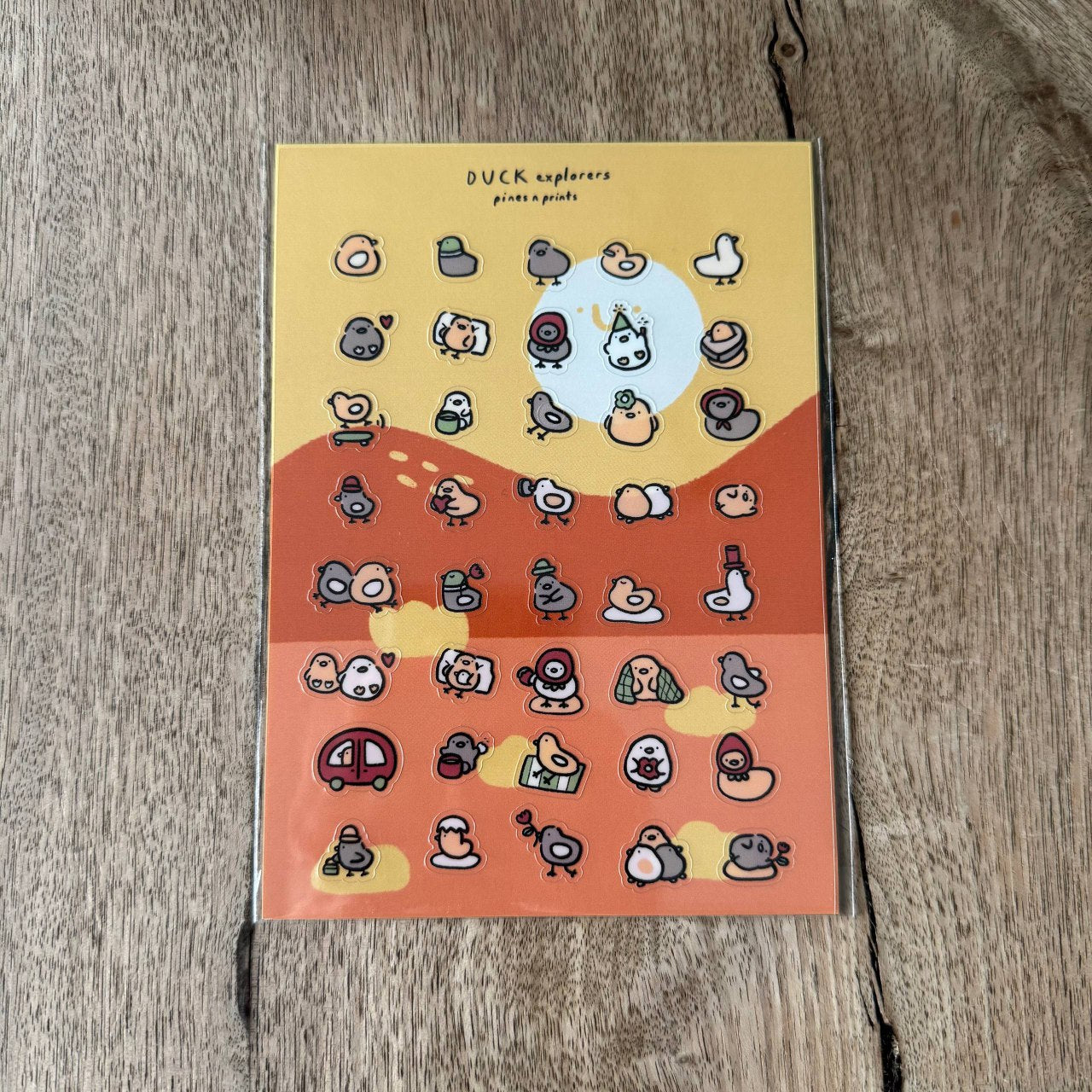 Duck explorers transparent sticker sheet