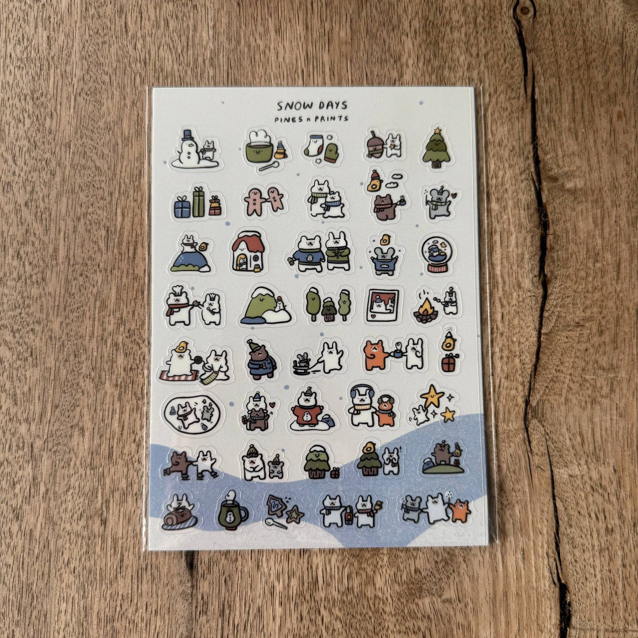 Snow days transparent sticker sheet