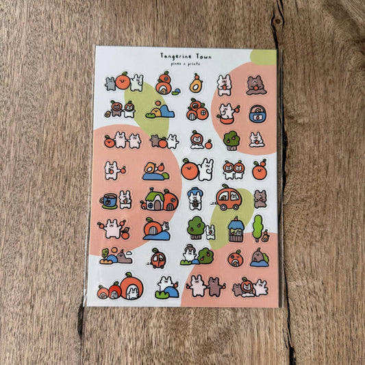 Tangerine town transparent sticker sheet