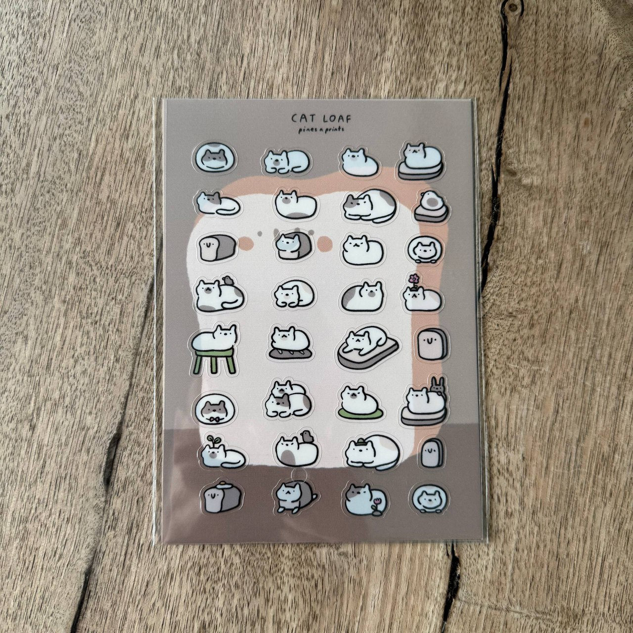 Cat loaf transparent sticker sheet