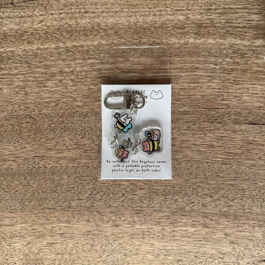 Brumble bee acrylic keychain