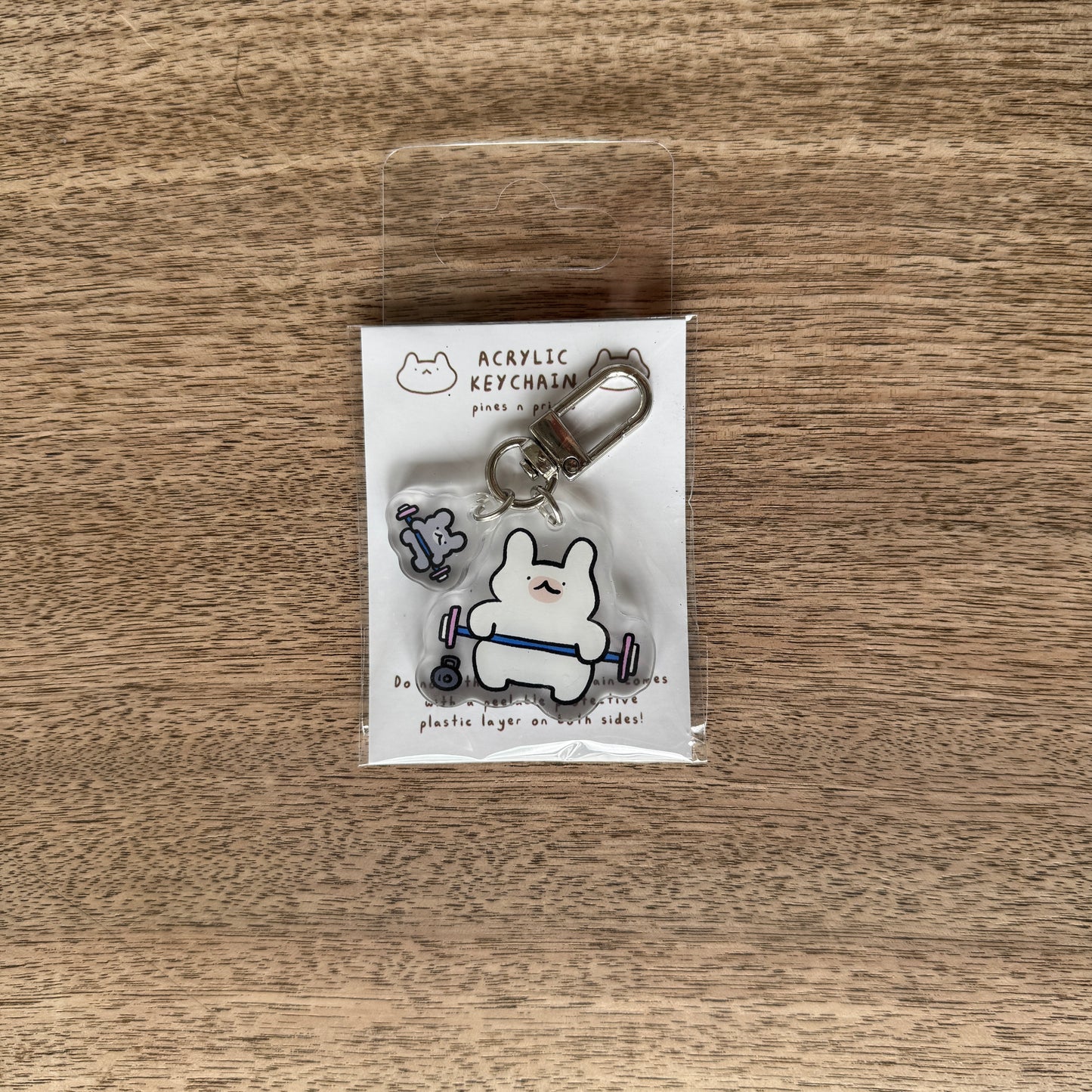 Working out acrylic keychain