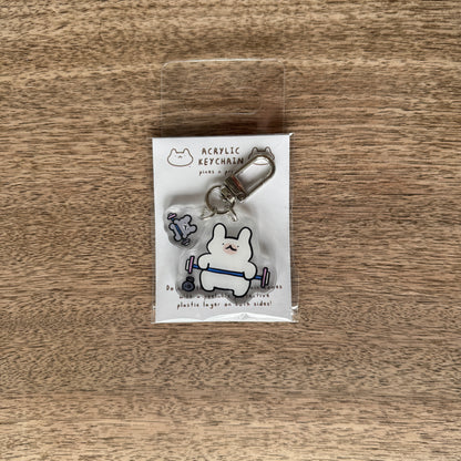 Working out acrylic keychain