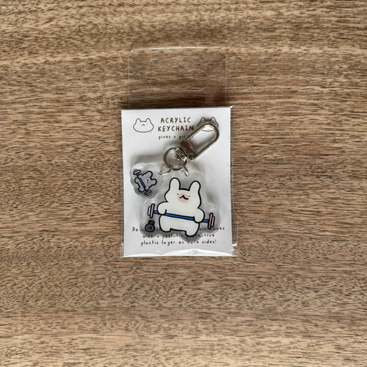 Working out acrylic keychain