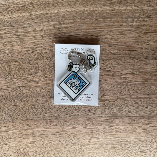 Polaroid snap acrylic keychain