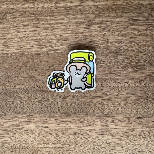 Adventurous mouse vinyl sticker
