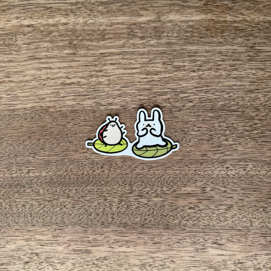 Little bug on a leaf vinyl sticker