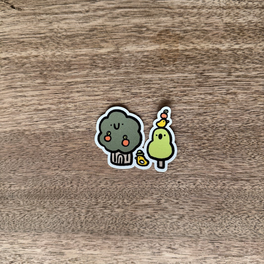 Tree and fruits vinyl sticker