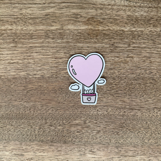 Heart air balloon vinyl sticker