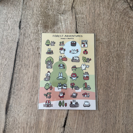 Forest adventures transparent sticker sheet