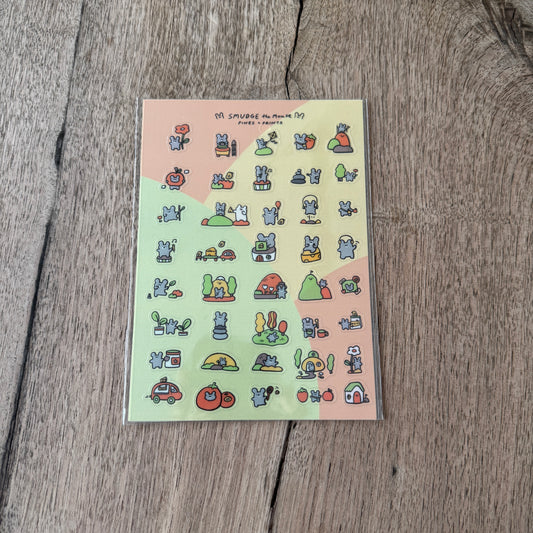 Smudge the mouse transparent sticker sheet