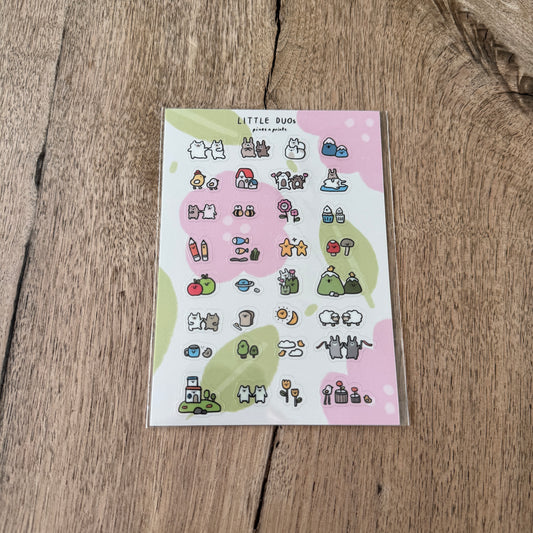 Little duos transparent sticker sheet