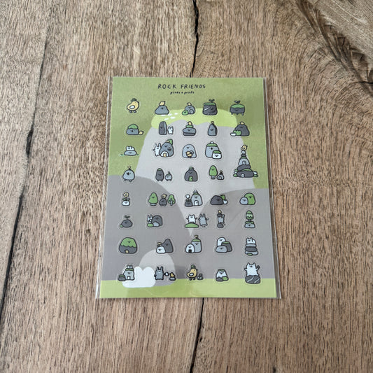 Rock friends transparent sticker sheet
